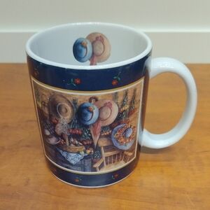 Vintage Lang and Wise Hats Roses Collectors Mug 1997 Anna Krajewski. 12 oz